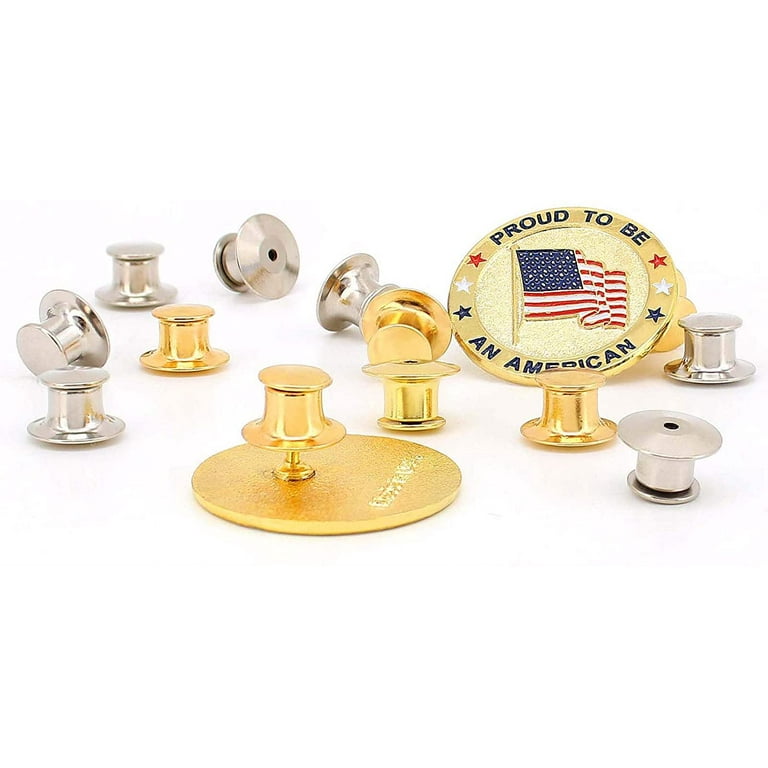 Secure Locking Pin Backs for Enamel Pins Gold Silver Pin Extra Spare Pin  Keeper Badge Clasp