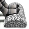 thumbnail image 3 of Boho Foot Rest, Repeating Monochrome Print of Digitally Generated Flower Vintage Vibes, Non-Slip Backing Adjustable Ergonomic Memory Foam Leg Support for Office, Charcoal Grey White, by Ambesonne, 3 of 5