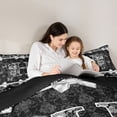 thumbnail image 4 of Manfei Pretty Initial H Print Twin Comforter Sets,Rustic Damask Bedding Set,Black,Black Reversible,2-Piece,1 Comforter and 1 Pillowcase, 4 of 7