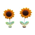 thumbnail image 2 of sunsanly 2/5Pcs Shaking Head Sunflower Car Decoration Adhesive Auto Dashboard Center Console Yellow Flower Ornament Doll Toy Figurine Christmas Gift, 2 of 8