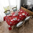 thumbnail image 2 of Christmas Farm Garland Stripes Round Tablecloth Waterproof Wedding Decor Table Cover Christmas Party Decorative Tablecloth, 2 of 6