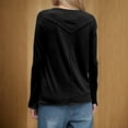 thumbnail image 3 of Casual Tops for Women Long Sleeve Basic T Shirts Patch Back Loose Round Neck Pullover Womens Going Out Top, Black, M, 3 of 7