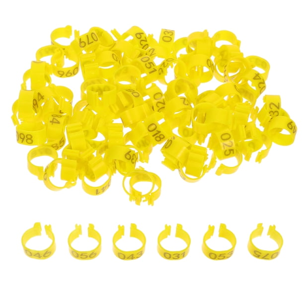 100 anillos para patas de palomas, coloridos, legibles y numerados, para identificación de aves.