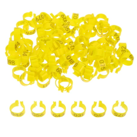 OUNONA 100Pcs Yellow Bird Foot Bands ABS Material for Homing and Poultry Identification Supplies OUNONA 100Pcs Yellow Bird Foot Bands ABS Material for Homing and Poultry Identification Supplies