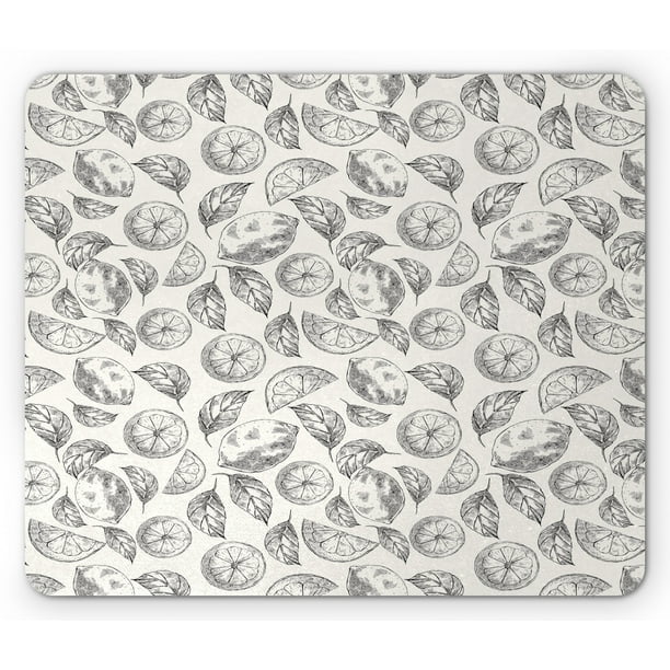 Sketch Mouse Pad, Interpretations of Sliced and Whole Lemons and Leaves