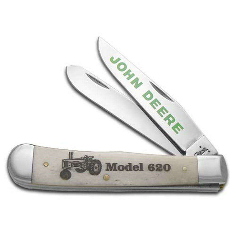 CASE XX John Deere Model 620 Natural Bone Trapper Stainless Pocket