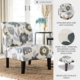 thumbnail image 2 of Signature Design by Ashley Triptis Accent Chair, Armless, Floral Pattern Upholstery, Ivory/Blue/Charcoal/Brown, 2 of 7