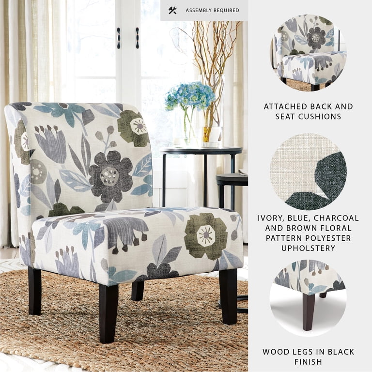 Signature Design by Ashley Triptis Armless Accent Chair, Floral photo 2
