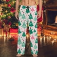 thumbnail image 2 of CONZONE Christmas Mens Pajamas Pants Wide Leg Pajama Pants for Men Casual Xmas Santa Claus Graphic Soft Loose Fit Fall Winter Pjs Trousers Cozy Homewear Loungewear, 2 of 6