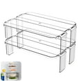 thumbnail image 4 of Double-Layer Kitchen Storage Rack Space Space Saving Plastic Vegetable Tray Stackable Storage Organizer for Bathroom Living Room, 4 of 9