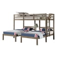 thumbnail image 1 of Lit Superposé Triple Simple Tenn - Table de Nuit Intégrée et Port USB - Bois Gris, 1 of 6
