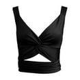 thumbnail image 3 of Tank Tops for Women,Low Cut Sports Camisole Elastic Tight Fit Back Lace Up Suspender Casual Vest Top,Camisole Tops for Women,Black,S, 3 of 4