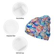 thumbnail image 3 of Lsque Cartoon colorful cute cat Pattern Knitted Beanie, Unisex Winter Hat, Knit Hat Winter Beanies Thick Fisherman Beanies Cuffed Plain Skull Caps, 3 of 6