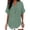 A1_Green, variant on Womens Cotton Linen Tunic Tops Half Sleeve V Neck Pullover Tshirts Elbow Length Sleeve Blouses Dressy Casual Summer Trendy Loose Fit Boho Gauze Shirts Plus Size Flowy Outfits Blackish Green L
