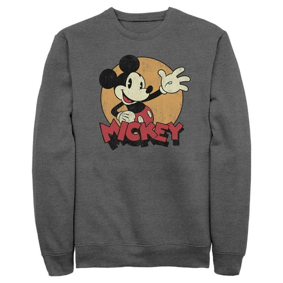 Men's Mickey & Friends Retro Mickey Mouse Sweatshirt Charcoal Heather 3X Large