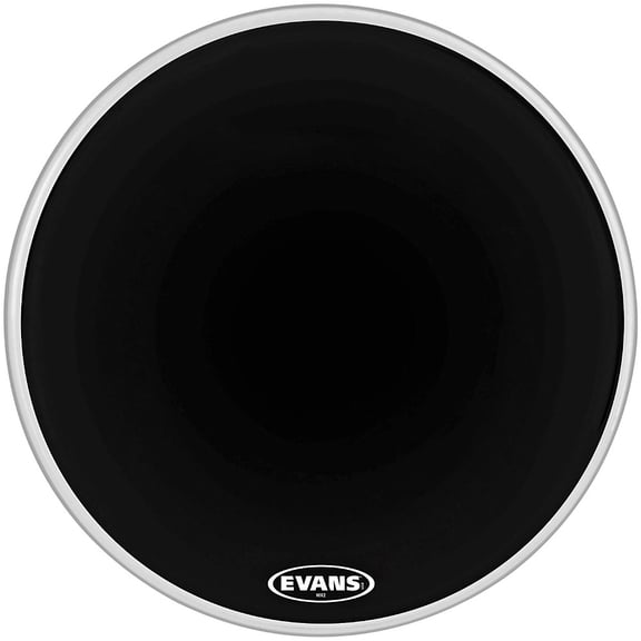 EVANS MX2 Black Marching Bass Drum Head Black 28 in.