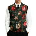 thumbnail image 3 of Kixjoy Christmas Sweater Vest Men Warm Knit Sleeveless Pullovers Sweater Casual Ribbed V Neck Sweaters Big and Tall Cable Stretch Vest Top, Dark Gray 3XL, 3 of 7