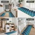 thumbnail image 5 of Blue Green Checkered Pattern Kitchen Rugs Sets Of 3,Kitchen Runner Rugs Non Skid Washable,Decorative Kitchen Floor Mats for Kitchen,Sink,Laundry,17"x30"+ 17"x47" + 17"x59", 5 of 6