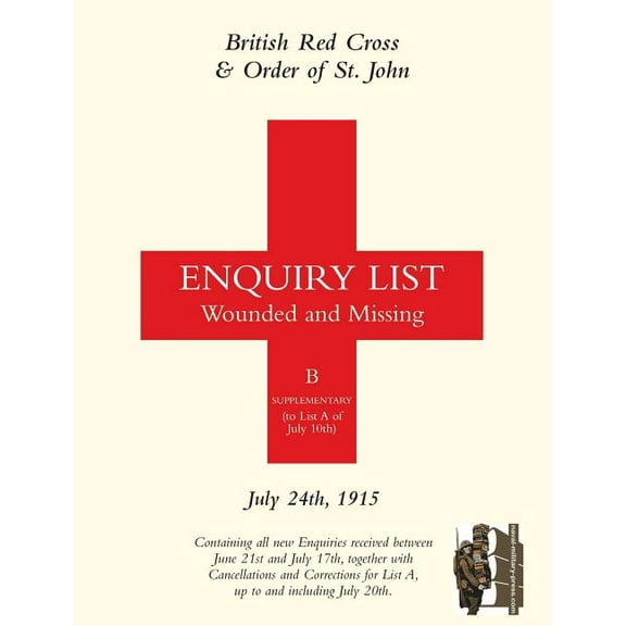 British Red Cross and Order of St John Enquiry List for Wounded and Missing : July 24th 1915