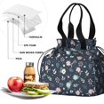 thumbnail image 4 of Pioneer Flower Floral Print Pattern Drawstring Lunch Bag Women - Drawstring Lunch Bag Insulated for Work Office - Stain-Resistant Large Lunchbags for Women with Multi-Pockets, 4 of 6