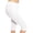 White, variant on HAJWOH Women’s Capri Leggings Knee and Ankle Length Leggings Stretch Summer Lightweight Pants