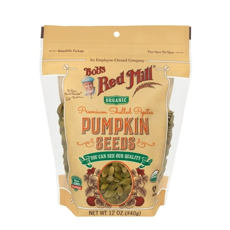 Bob's Red Mill Organic Premium Shelled Pepitas Pumpkin Seeds 12 oz Pack of 2