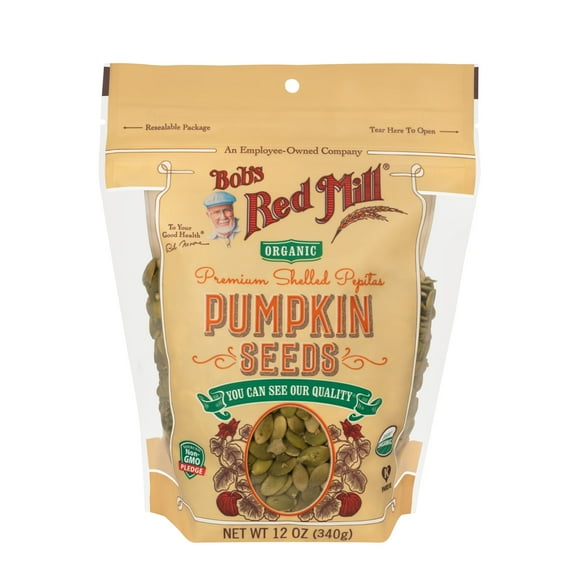 Bob's Red Mill Organic Premium Shelled Pepitas Pumpkin Seeds 12 oz Pack of 2