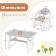 thumbnail image 3 of Costway 3-Piece Kids Table and Chair Set Toddler Activity Study Desk with Building Blocks Gray, 3 of 10