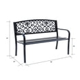 thumbnail image 2 of Metal Garden Bench 50" L Black Lattice Design, 2 of 2