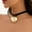 Gold, variant on Women's Fashion Delicate Jewelry Gold or Silver Big Heart Velvet Choker Necklace-Silver