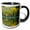 Black/White, variant on 3drose, Maine. Reflections at Beaver Dam Pond in Acadia N.p., 11oz Two-tone Yellow Mug
