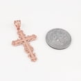 thumbnail image 2 of 10k Rose Gold Latin Fancy Cross Pendant / Necklace (18 Inches), 2 of 3