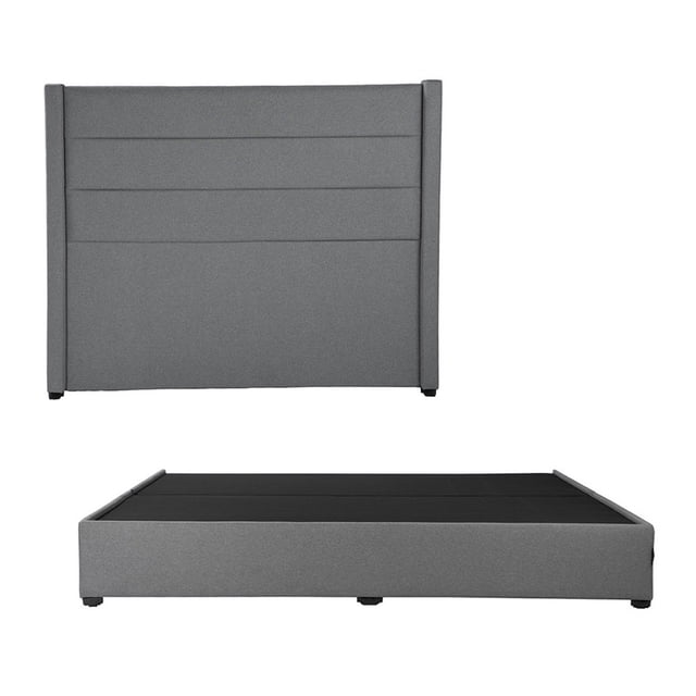 Box Base cama King Size + Cabecera Lugo Gris