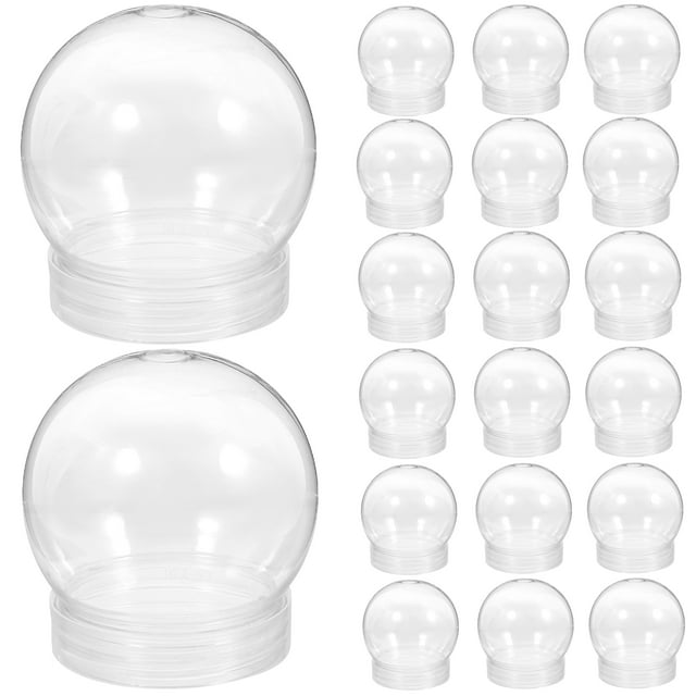 24 bolas de nieve de plástico transparente para manualidades navideñas (S)