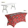 thumbnail image 4 of TSOVTHRID Tractor Snowflake Print Stretch Table Cloth for Rectangular Tables, Washable Wrinkle Resistant Table Cover, Merry Christmas Print Fitted Table Cover for Party, Birthday Christmas Decor, 4 of 7