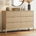 thumbnail image 4 of Linsy Home Fluted Dressers for Bedroom, Wide Chest of 6 Drawers, Oak, 4 of 10