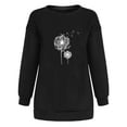 thumbnail image 4 of Zpanxa Women's Floral Print Crewneck Sweatshirt, Long Sleeve Oversized Pullover Top with a Fashionable Pattern for Street Style Black M, 4 of 4