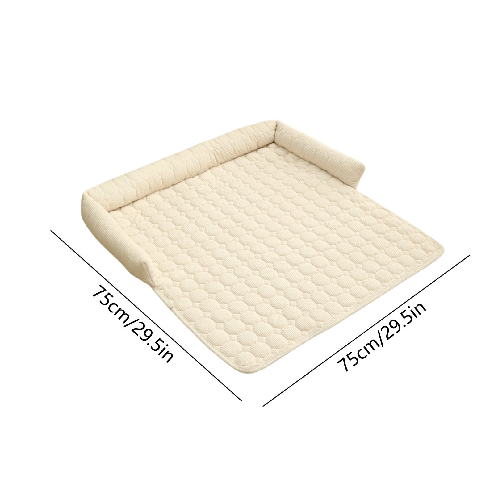 Plush Pet Sofa Bed Cushion Solid Color - Soft Sleeping Nest for Cats Dogs with Stay-in-Place Base, Machine Washable Cover Floor Sofa Furniture Protector