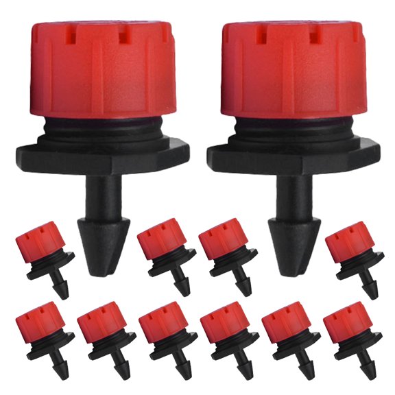 Masteelf 150pcs Adjustable Drip Irrigation Emitters Emitters Drip for Watering System for Garden Greenhouse Farm Lawn Flower Bed Red