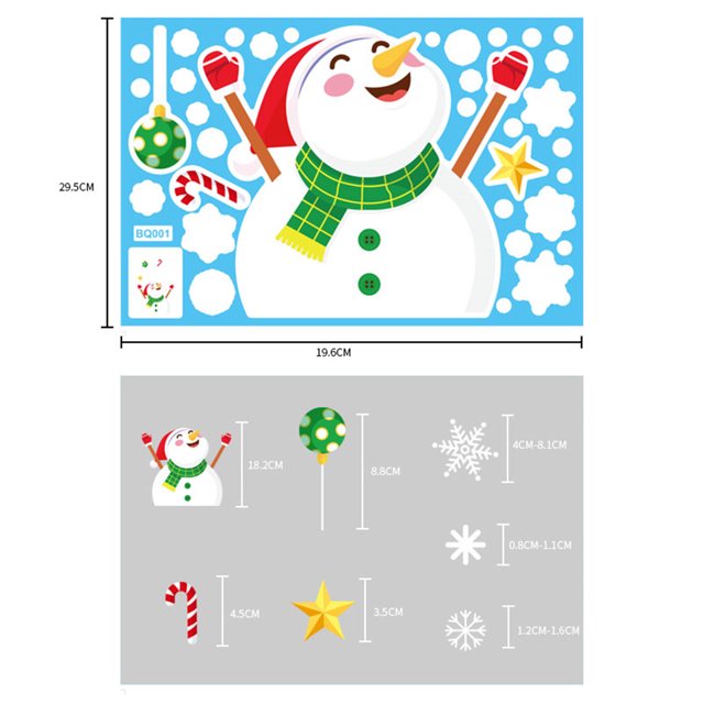 onlyliua Fin de Temporada Pegatinas Electrostáticas Navideñas Concopos de Nieve para Puertas y Ventanas.