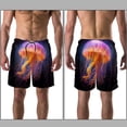 thumbnail image 3 of luoweisi Men's Beach Shorts Quick Dry Swim Trunks with Mesh Lining Colorful Jellyfish XL, 3 of 5