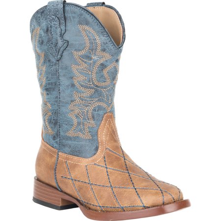 

Roper Kids Boys Cross Cut Embroidery Round Toe Casual Boots Mid-Calf