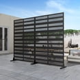 thumbnail image 2 of 72"x47"x16" Outdoor Privacy Screen with Stand Metal Balcony Decorative Screen,Black, 2 of 5