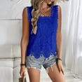 thumbnail image 3 of Summer Tops for Women Trendy Lace Crochet Embroidery Crewneck T Shirts Dressy Casual Short Sleeve Elegant Work Blouses, L, 3 of 6