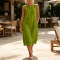 thumbnail image 3 of Bxsruta Womens Casual Dress Sleeveless Midi Sundress Loose Summer Beach Dresses with Pockets, 3 of 4