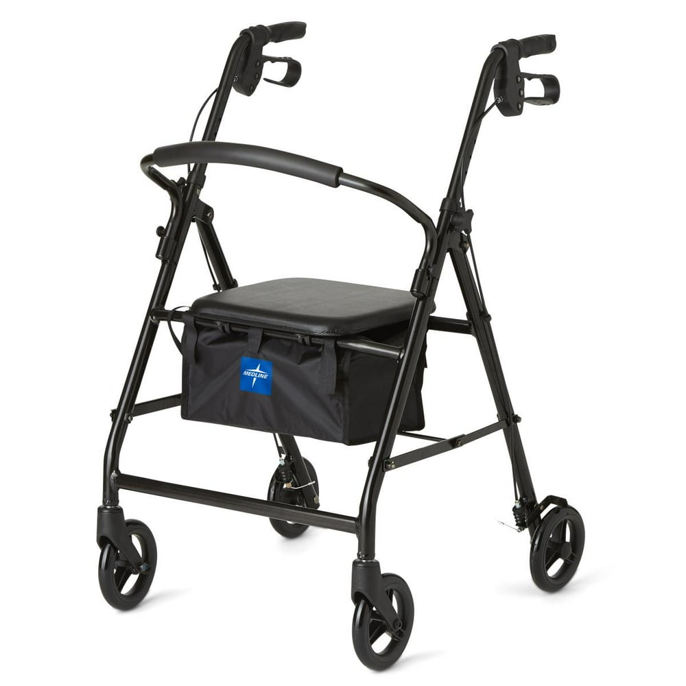 Medline Lightweight Aluminum Rollator, Folding Rolling Walker, 6