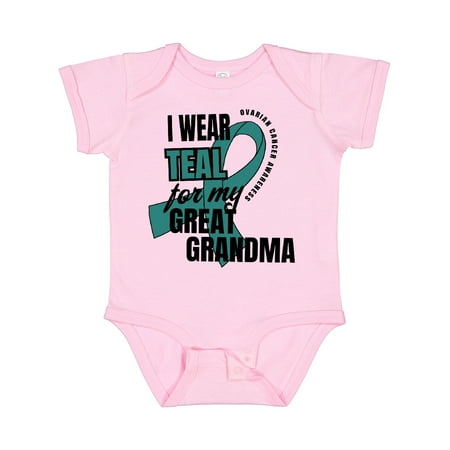 

Inktastic I Wear Teal for My Great Grandma Ovarian Cancer Awareness Gift Baby Boy or Baby Girl Bodysuit