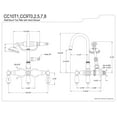 thumbnail image 2 of Kingston Brass CC9T2 Vintage 3-3/8-Inch Wall Tub Faucet with Hand shower, Polished Brass, 2 of 2