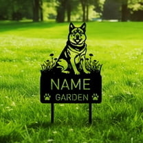 Custom American Akita Dog Metal Memorial Garden Stake Personalized Pet Grave Marker Name Sign Remembrance Stake Decor Sympathy