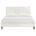 thumbnail image 4 of Modway Sofia Channel Tufted Performance Velvet Twin Platform Bed in White, 4 of 8